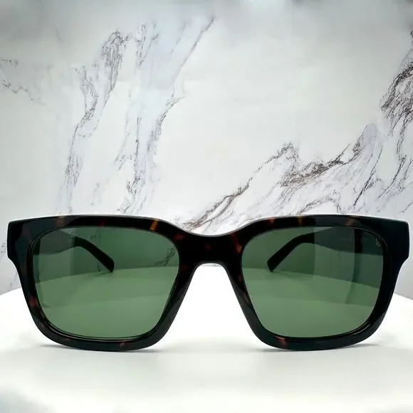 New GUCCI Sunglasses Brown Gold Red Green Web 55-20-145 mm Mens Square Gucci